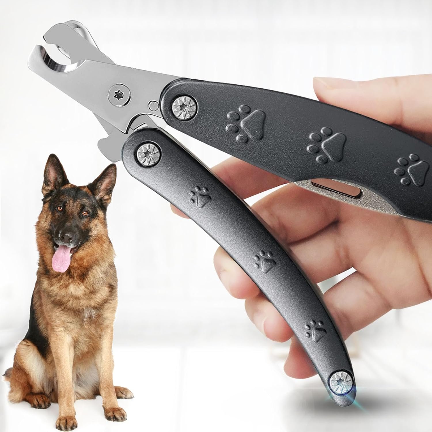 2025 Silent Design Nail Trimmer for Anxiety Sensitive Dogs, Sharp Blade Cut Thick Nail Smoothly, 3 in 1 Compact Build-in Nail File & Comb, Heavy Duty Manual Professional Dog Nail Clipper