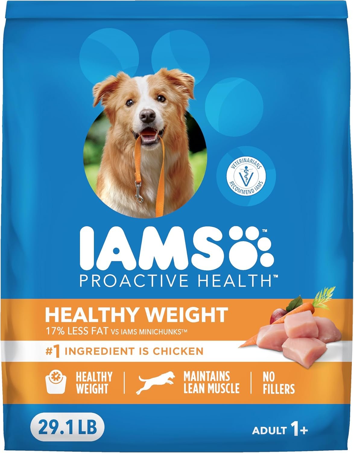 IAMS Proactive Health Healthy Weight Control Adult Dry Dog Food with Real Chicken, 29.1 lb. Bag